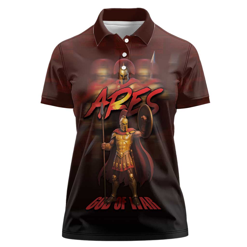 Ancient Greek Ares Women Polo Shirt God Of War And Courage - Wonder Print Shop