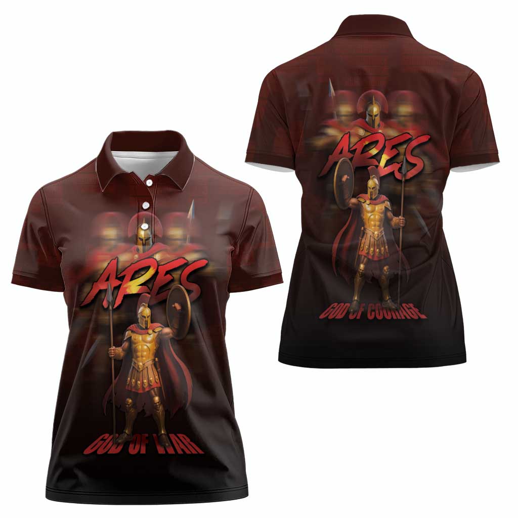 Ancient Greek Ares Women Polo Shirt God Of War And Courage - Wonder Print Shop