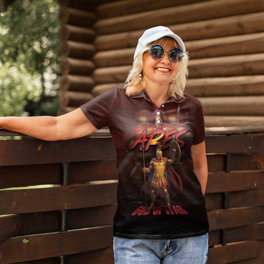 Ancient Greek Ares Women Polo Shirt God Of War And Courage - Wonder Print Shop