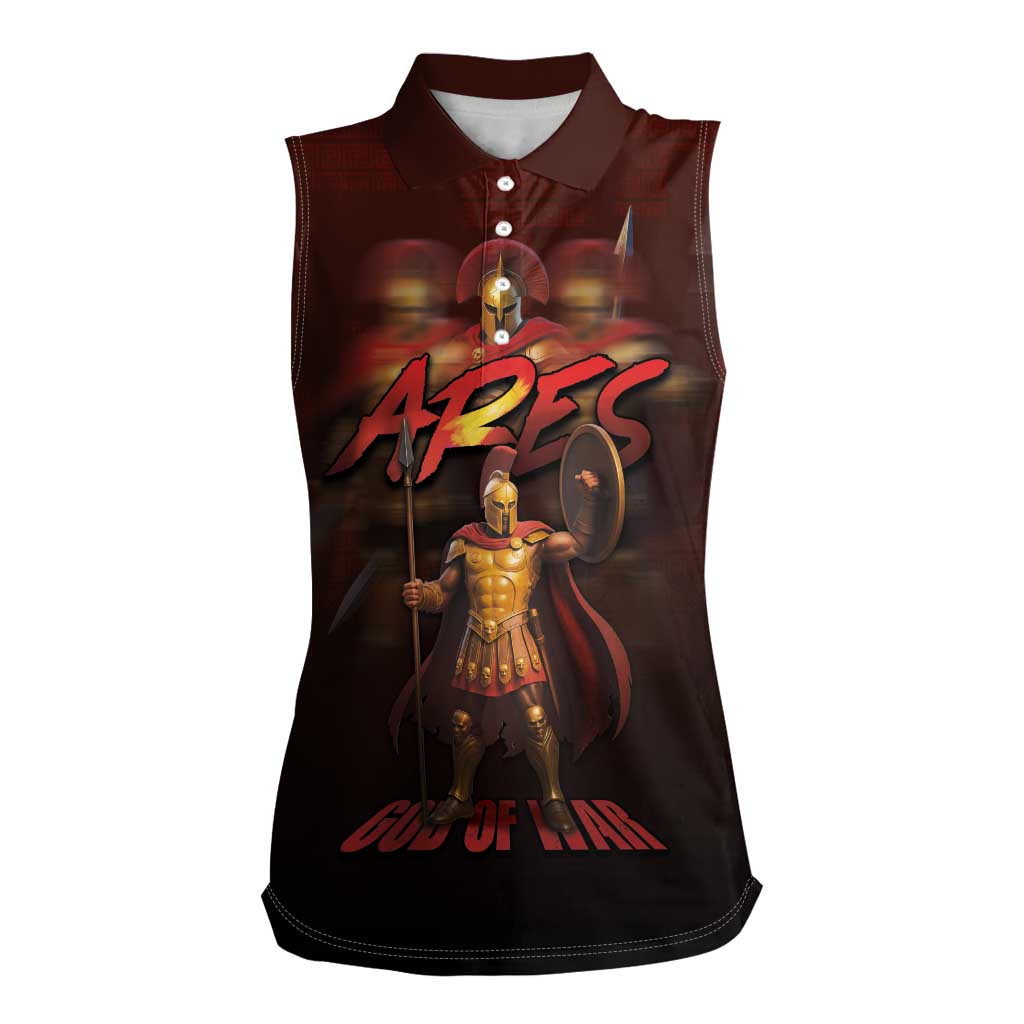Ancient Greek Ares Women Sleeveless Polo Shirt God Of War And Courage - Wonder Print Shop
