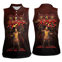 Ancient Greek Ares Women Sleeveless Polo Shirt God Of War And Courage - Wonder Print Shop