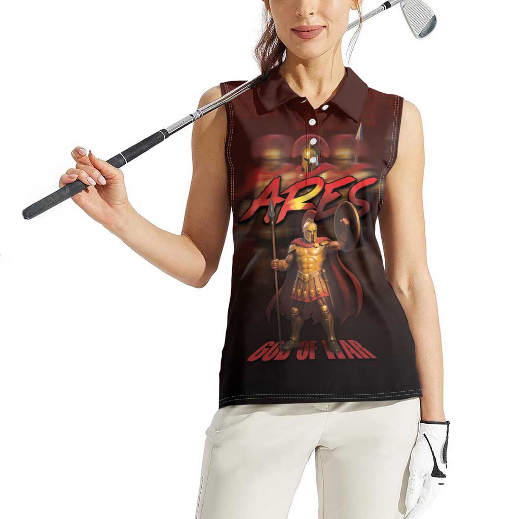 Ancient Greek Ares Women Sleeveless Polo Shirt God Of War And Courage - Wonder Print Shop