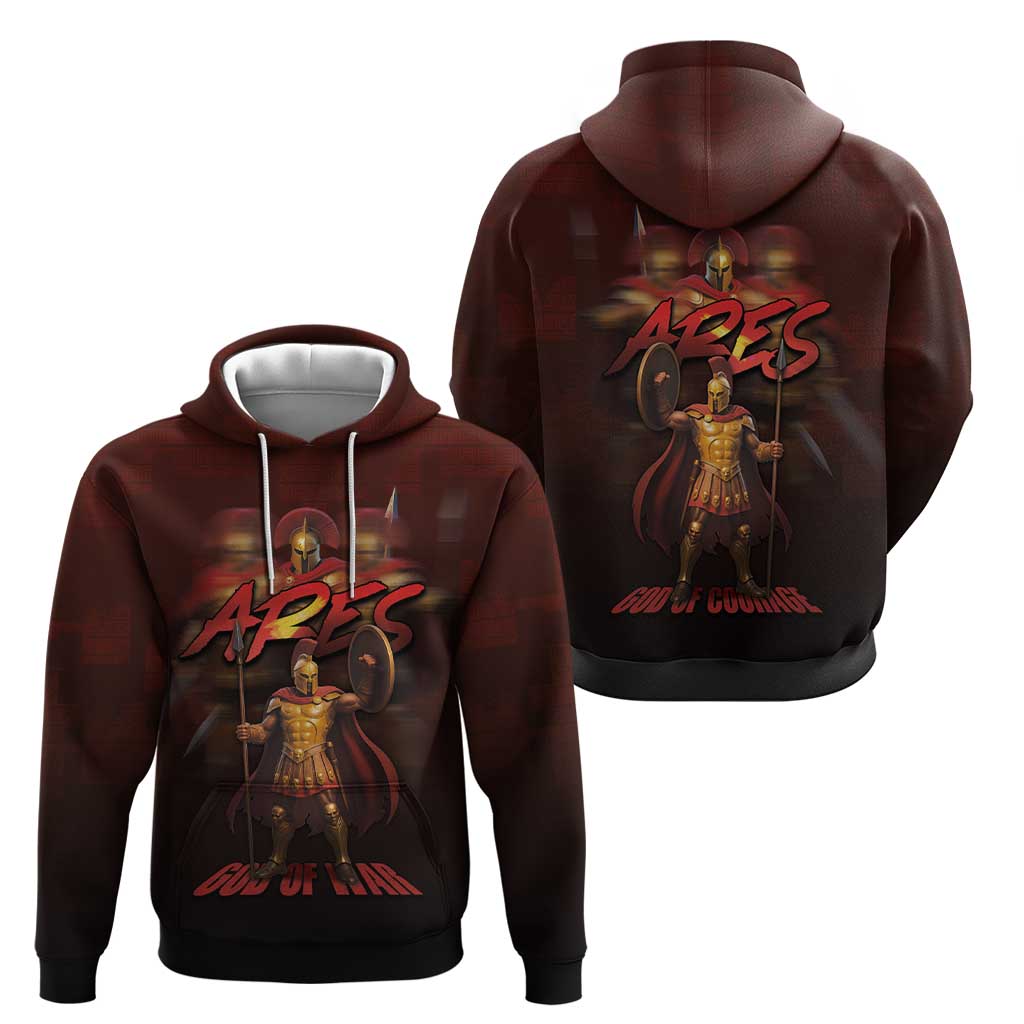 Ancient Greek Ares Zip Hoodie God Of War And Courage - Wonder Print Shop