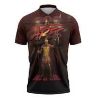 Ancient Greek Ares Zipper Polo Shirt God Of War And Courage - Wonder Print Shop