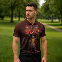 Ancient Greek Ares Zipper Polo Shirt God Of War And Courage - Wonder Print Shop