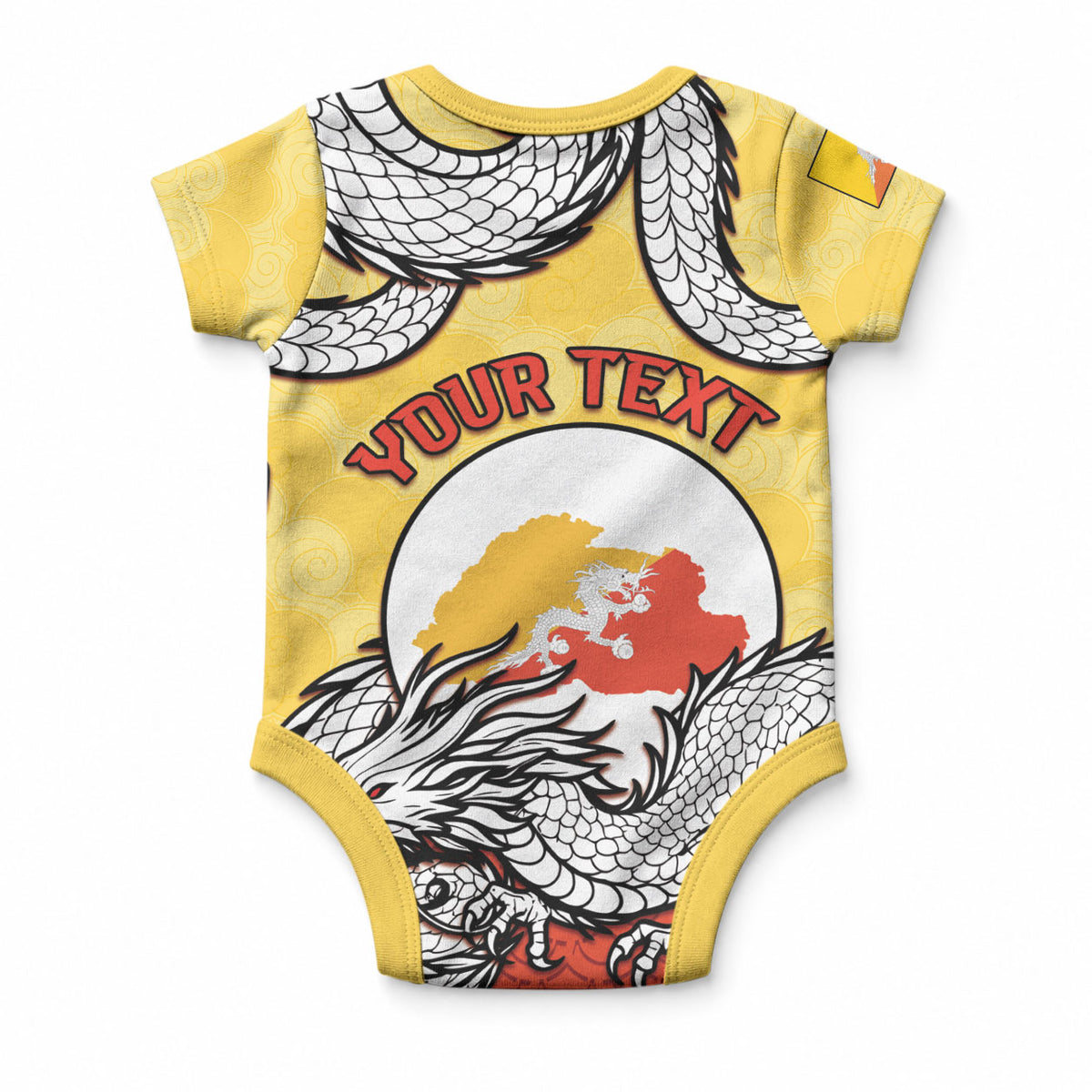 Personalized Bhutan Baby Onesie Druk Thunder Dragon Pattern