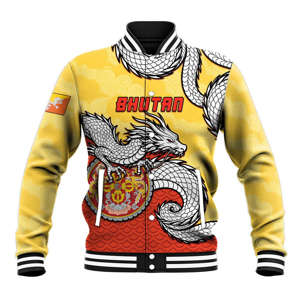 Personalized Bhutan Baseball Jacket Druk Thunder Dragon Pattern