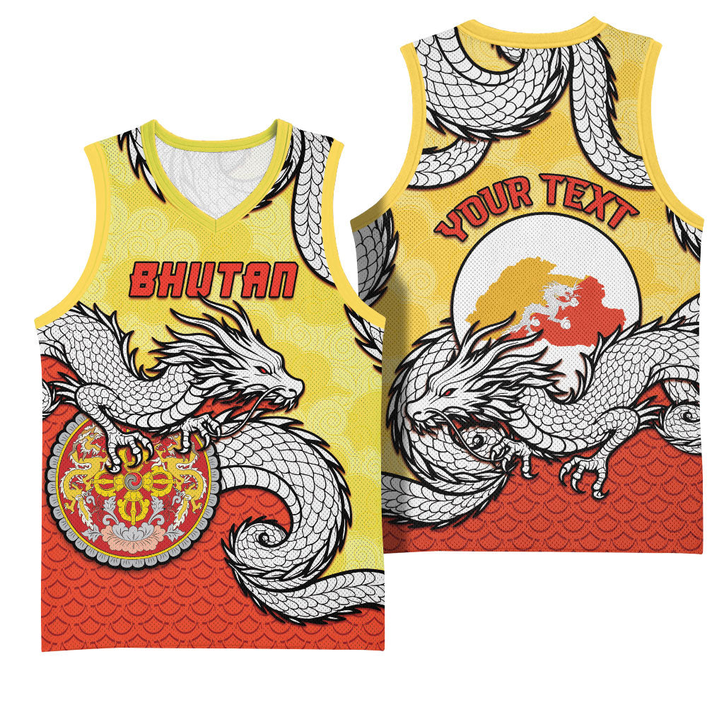 Personalized Bhutan Basketball Jersey Druk Thunder Dragon Pattern