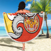 Bhutan Beach Blanket Druk Thunder Dragon Pattern