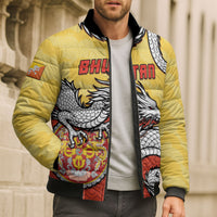 Personalized Bhutan Bomber Puffer Jacket Druk Thunder Dragon Pattern