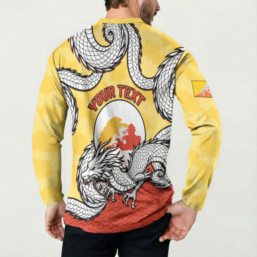 Personalized Bhutan Button Sweatshirt Druk Thunder Dragon Pattern