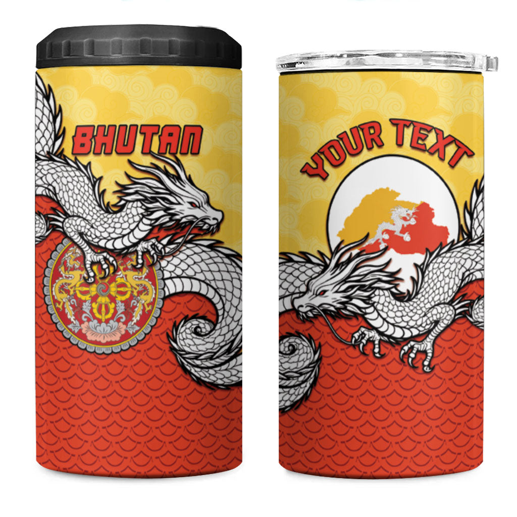 Personalized Bhutan 4 in 1 Can Cooler Tumbler Druk Thunder Dragon Pattern
