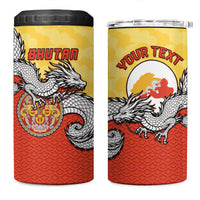 Personalized Bhutan 4 in 1 Can Cooler Tumbler Druk Thunder Dragon Pattern