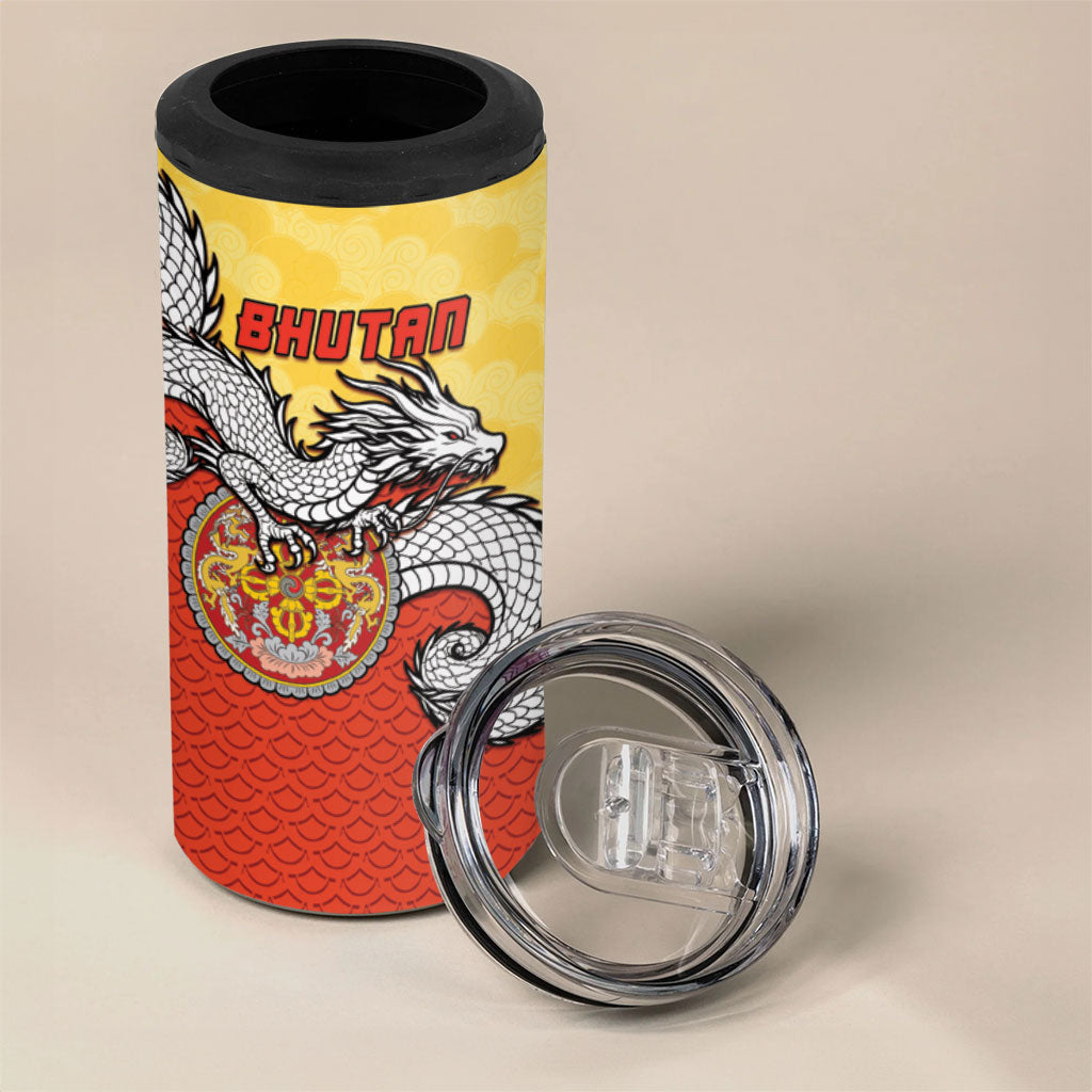 Personalized Bhutan 4 in 1 Can Cooler Tumbler Druk Thunder Dragon Pattern