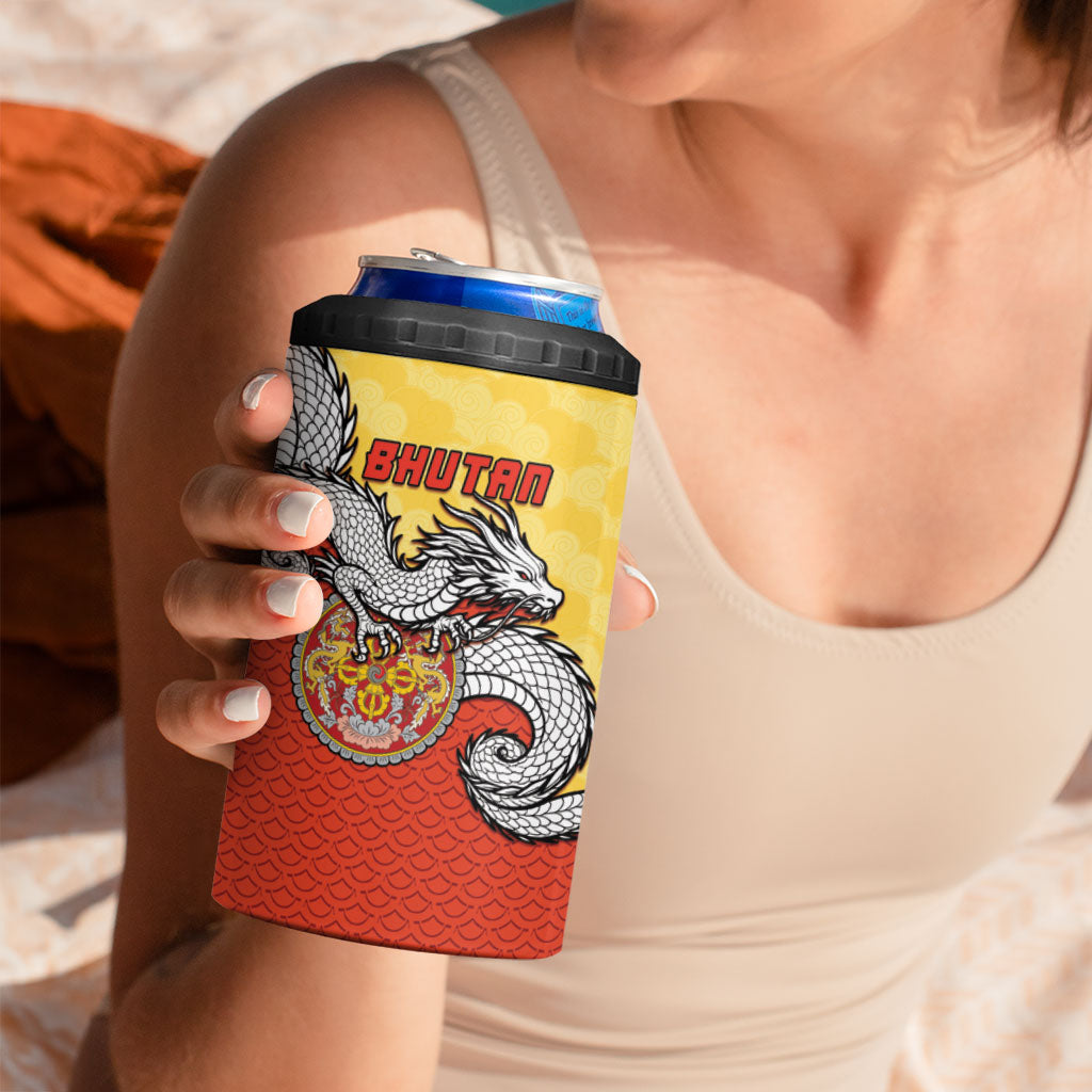Personalized Bhutan 4 in 1 Can Cooler Tumbler Druk Thunder Dragon Pattern