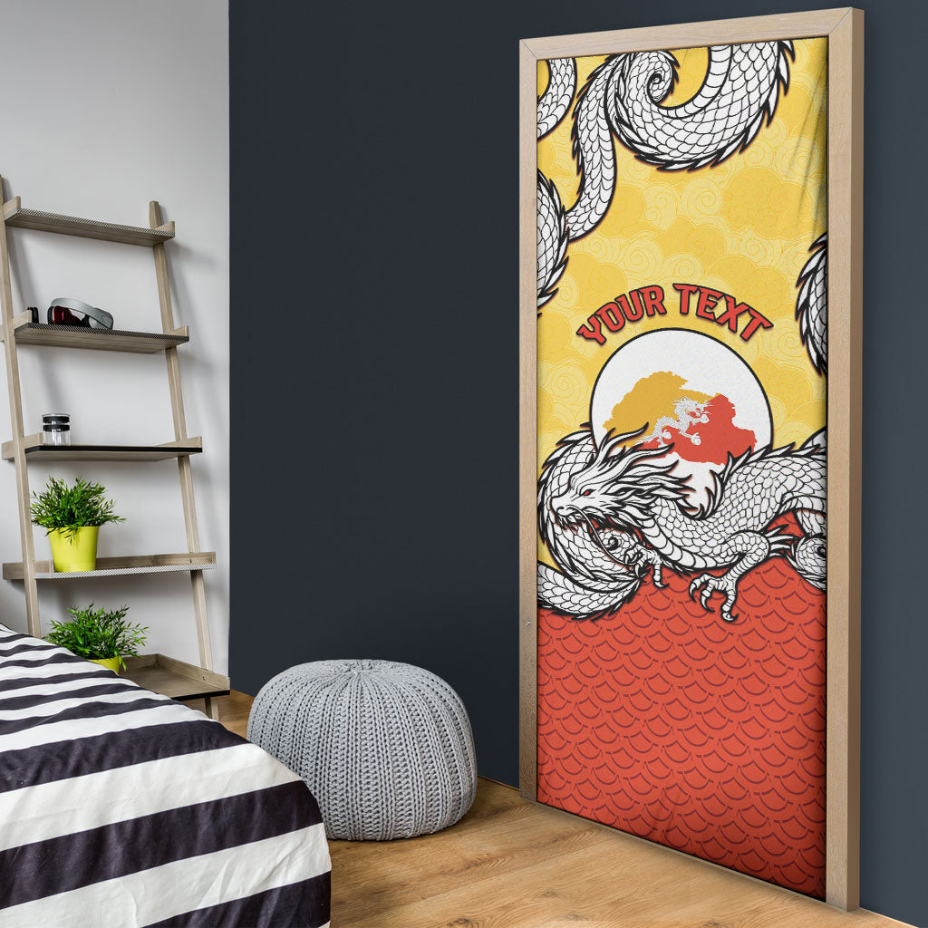 Personalized Bhutan Door Cover Druk Thunder Dragon Pattern