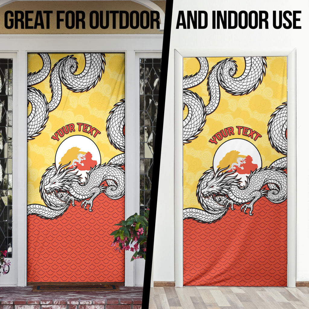 Personalized Bhutan Door Cover Druk Thunder Dragon Pattern