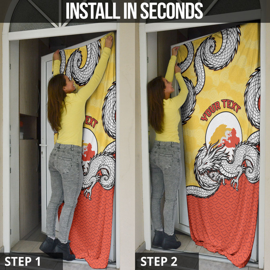 Personalized Bhutan Door Cover Druk Thunder Dragon Pattern