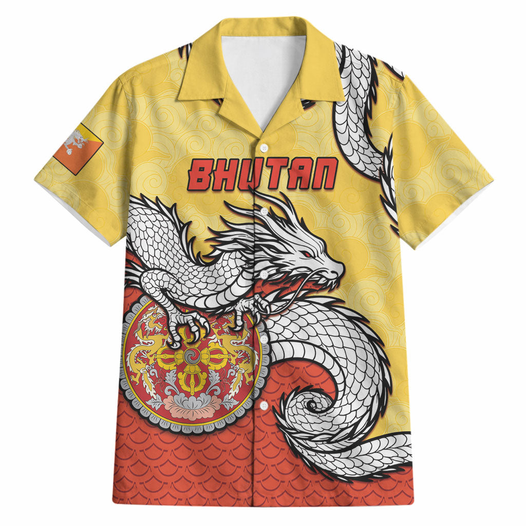 Personalized Bhutan Hawaiian Shirt Druk Thunder Dragon Pattern