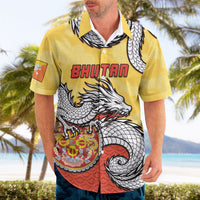 Personalized Bhutan Hawaiian Shirt Druk Thunder Dragon Pattern