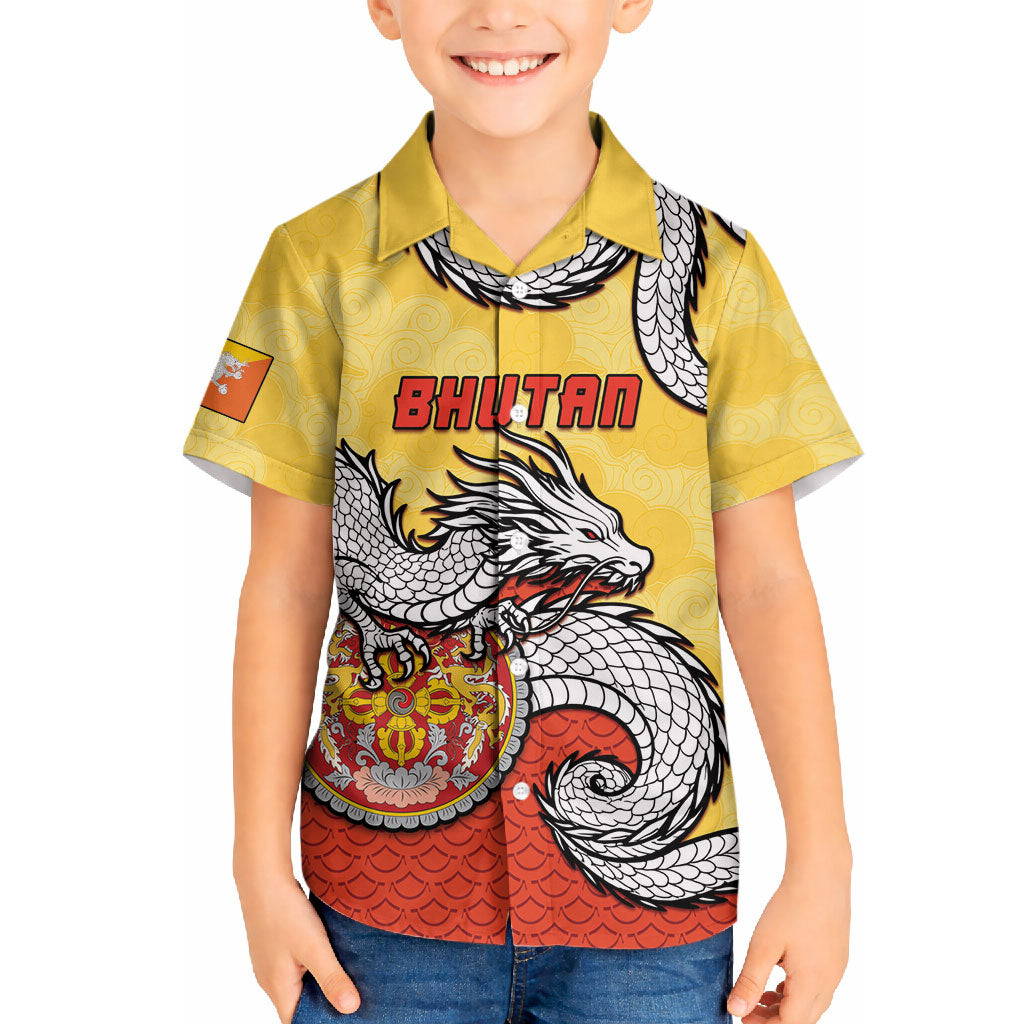 Personalized Bhutan Hawaiian Shirt Druk Thunder Dragon Pattern