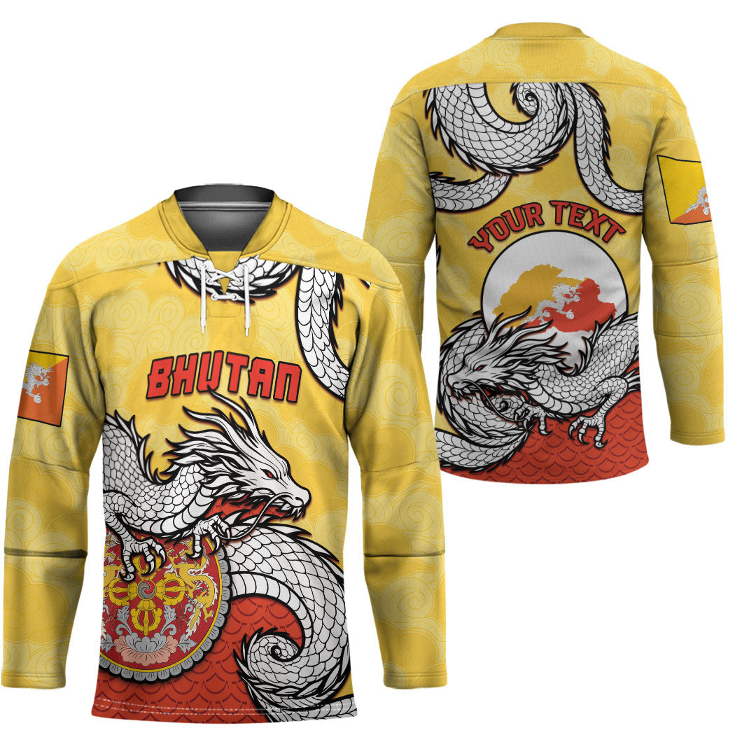 Personalized Bhutan Hockey Jersey Druk Thunder Dragon Pattern