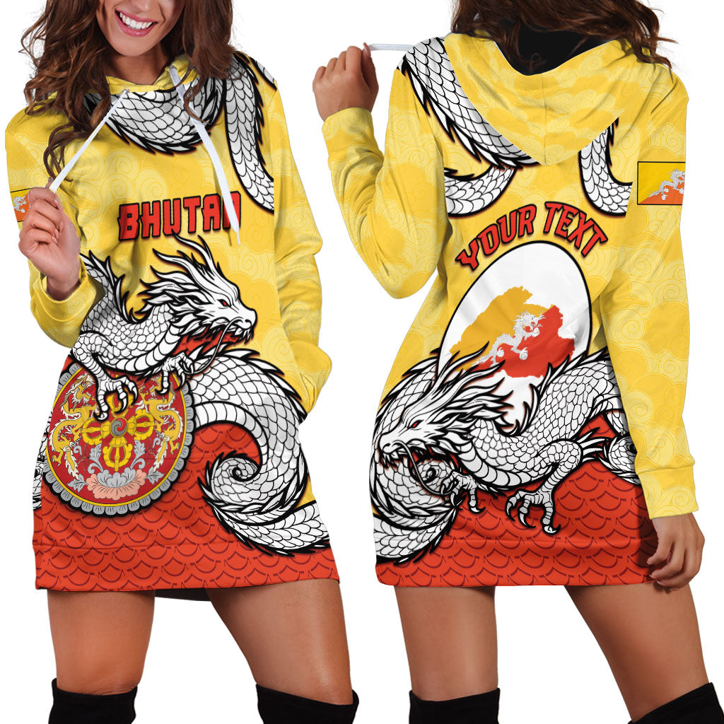 Personalized Bhutan Hoodie Dress Druk Thunder Dragon Pattern