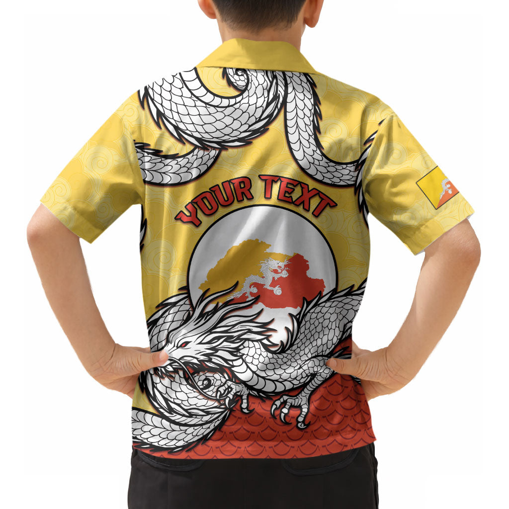 Personalized Bhutan Kid Hawaiian Shirt Druk Thunder Dragon Pattern