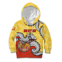 Personalized Bhutan Kid Hoodie Druk Thunder Dragon Pattern