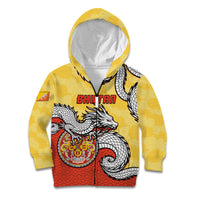 Personalized Bhutan Kid Hoodie Druk Thunder Dragon Pattern
