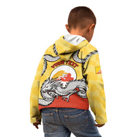 Personalized Bhutan Kid Hoodie Druk Thunder Dragon Pattern