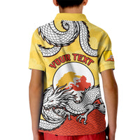 Personalized Bhutan Kid Polo Shirt Druk Thunder Dragon Pattern
