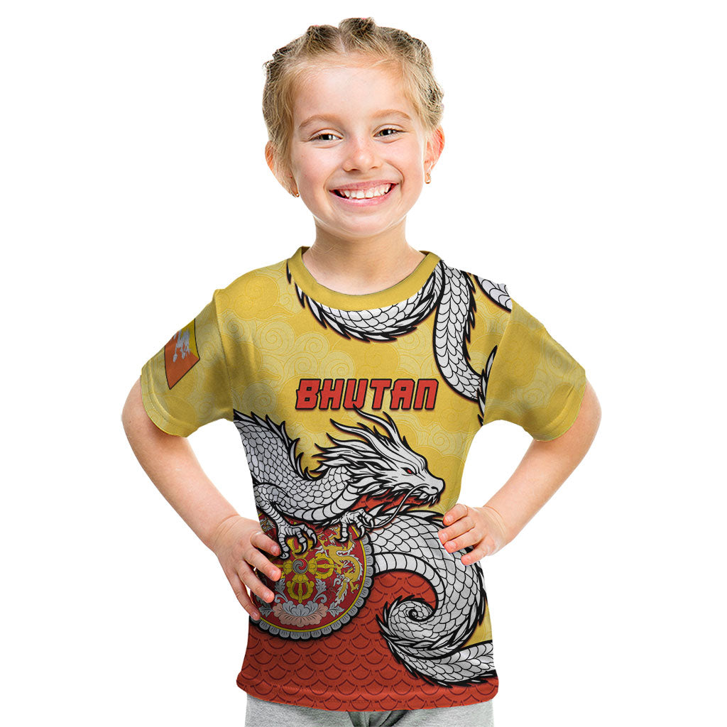 Personalized Bhutan Kid T Shirt Druk Thunder Dragon Pattern
