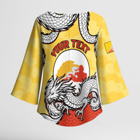 Personalized Bhutan Kimono Sleeve Blouse Druk Thunder Dragon Pattern