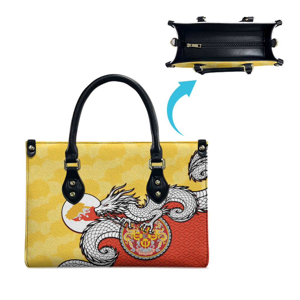 Bhutan Leather Bag Druk Thunder Dragon Pattern