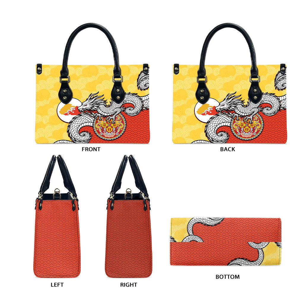 Bhutan Leather Bag Druk Thunder Dragon Pattern