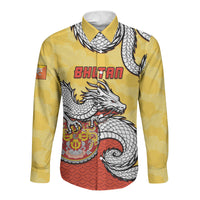 Personalized Bhutan Long Sleeve Button Shirt Druk Thunder Dragon Pattern