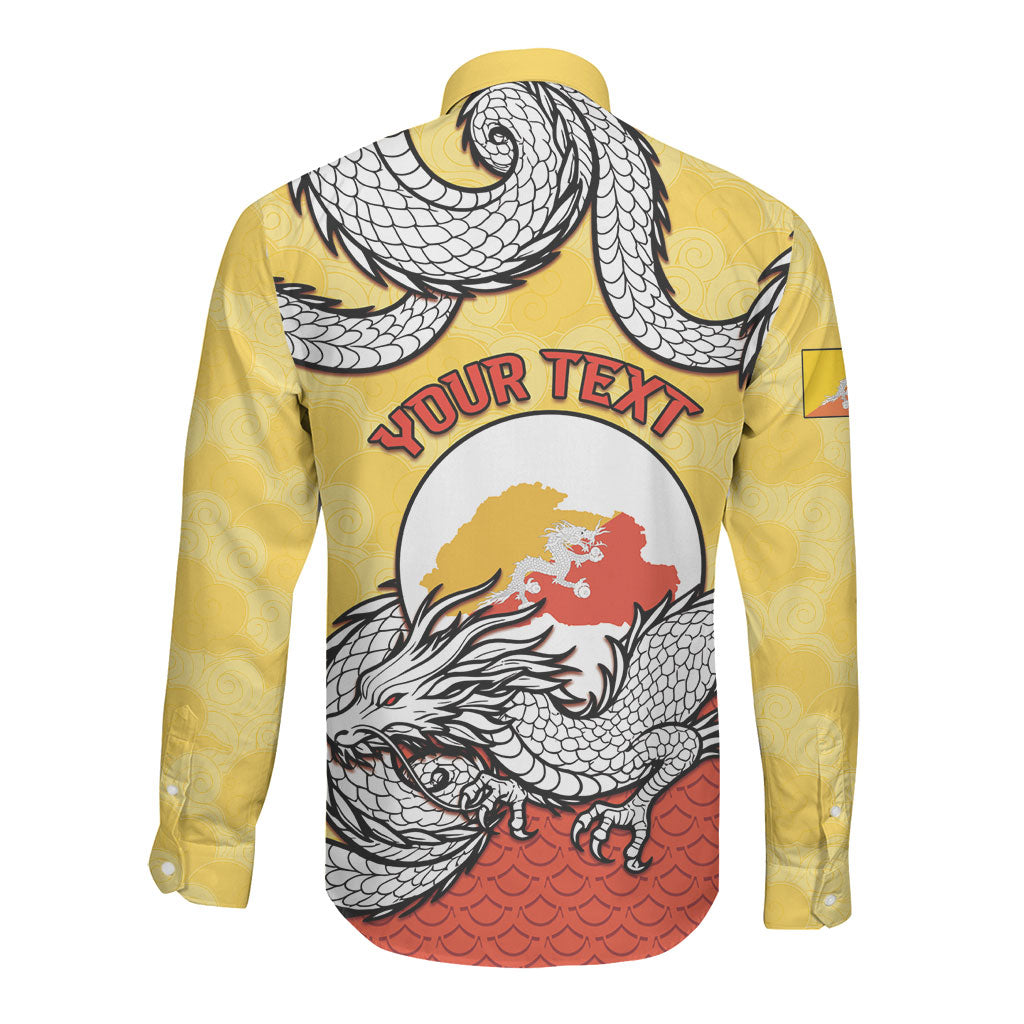 Personalized Bhutan Long Sleeve Button Shirt Druk Thunder Dragon Pattern