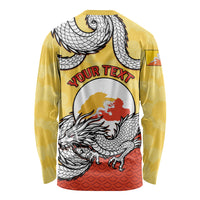 Personalized Bhutan Long Sleeve Shirt Druk Thunder Dragon Pattern