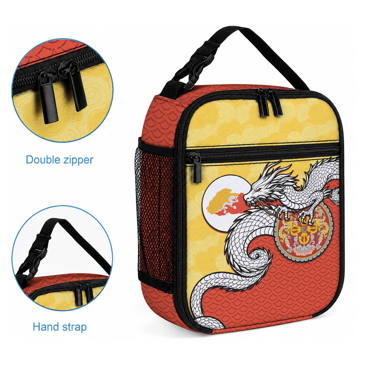 Bhutan Lunch Bag Druk Thunder Dragon Pattern