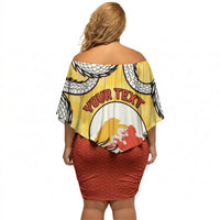 Personalized Bhutan Off Shoulder Short Dress Druk Thunder Dragon Pattern