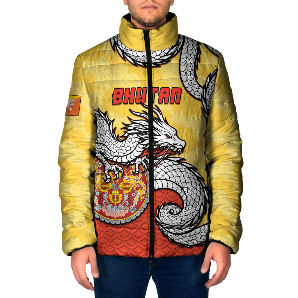 Personalized Bhutan Padded Jacket Druk Thunder Dragon Pattern