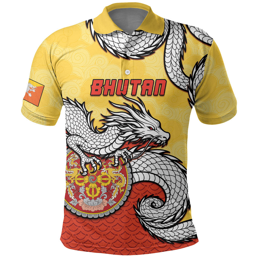 Personalized Bhutan Polo Shirt Druk Thunder Dragon Pattern