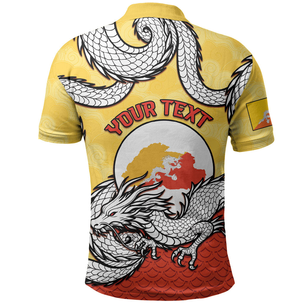 Personalized Bhutan Polo Shirt Druk Thunder Dragon Pattern