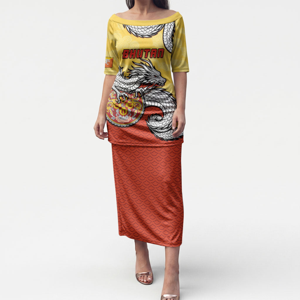 Personalized Bhutan Puletasi Druk Thunder Dragon Pattern