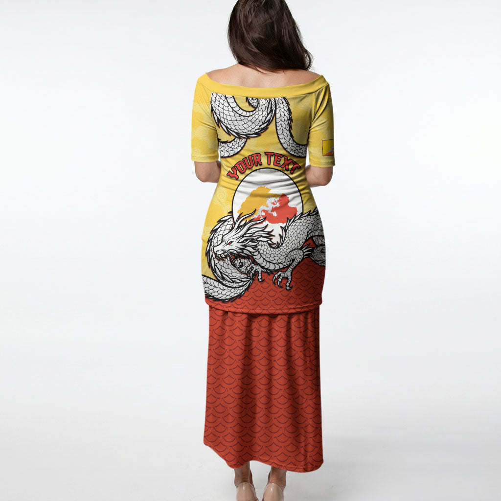 Personalized Bhutan Puletasi Druk Thunder Dragon Pattern