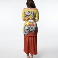 Personalized Bhutan Puletasi Druk Thunder Dragon Pattern
