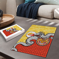 Bhutan Puzzle Druk Thunder Dragon Pattern
