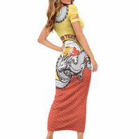 Personalized Bhutan Short Sleeve Bodycon Dress Druk Thunder Dragon Pattern