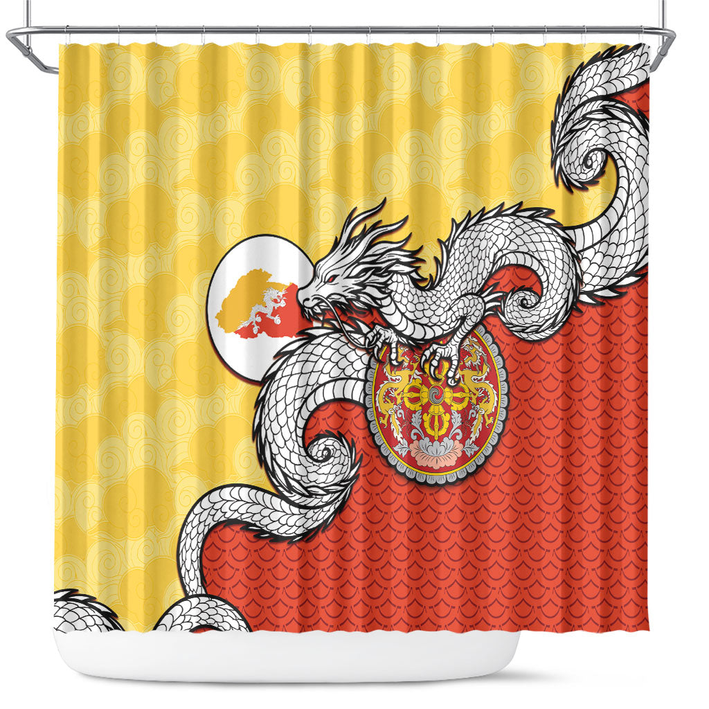 Bhutan Shower Curtain Druk Thunder Dragon Pattern